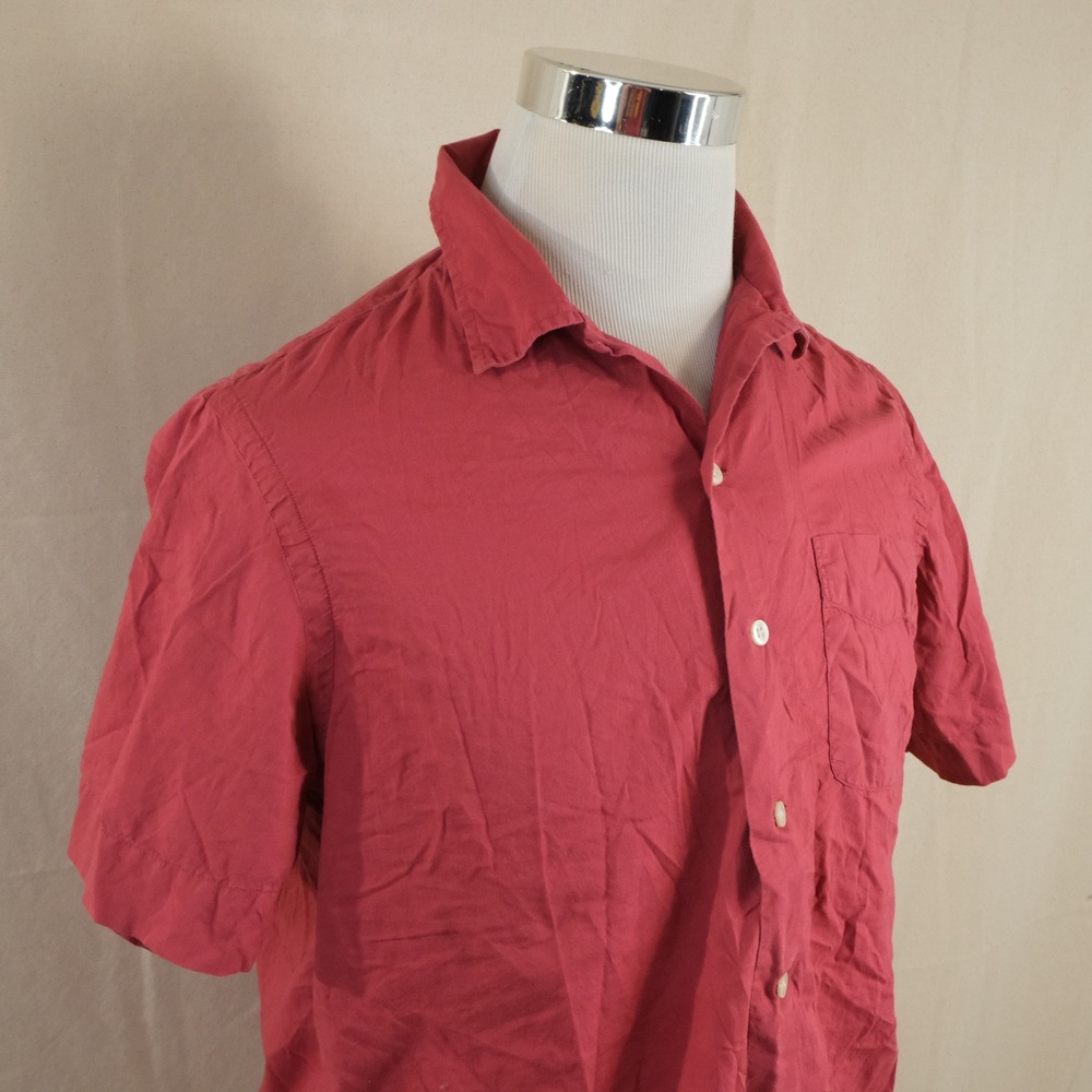 Polo Ralph Lauren Medium Classic Fit Loop Collar Lounge Shirt Red  Cotton Mens